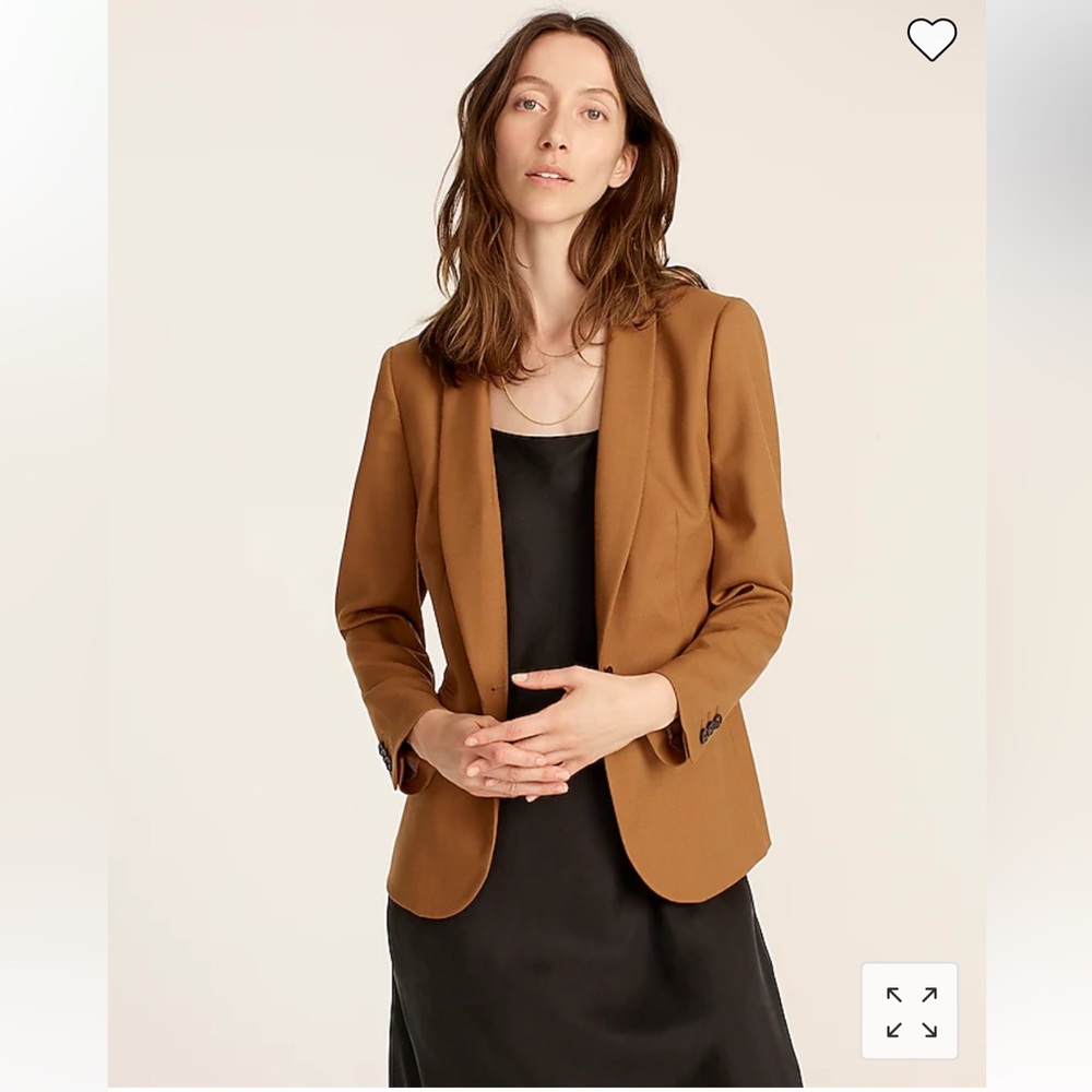 J. Crew Parke Blazer in wool flannel - Hthr Caramel